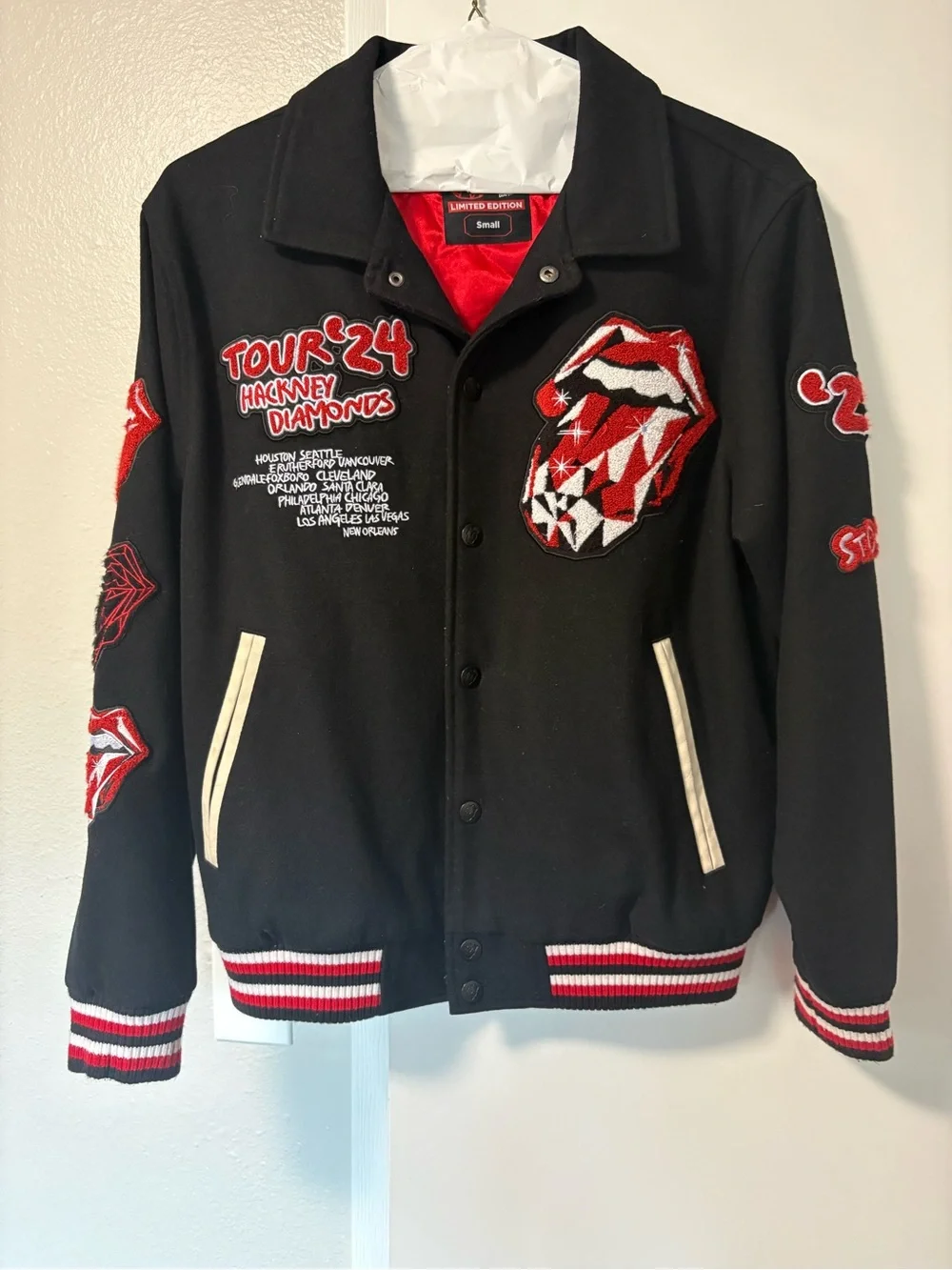 Limited Edition Black Tour '24 Embroidered Varsity Jacket
